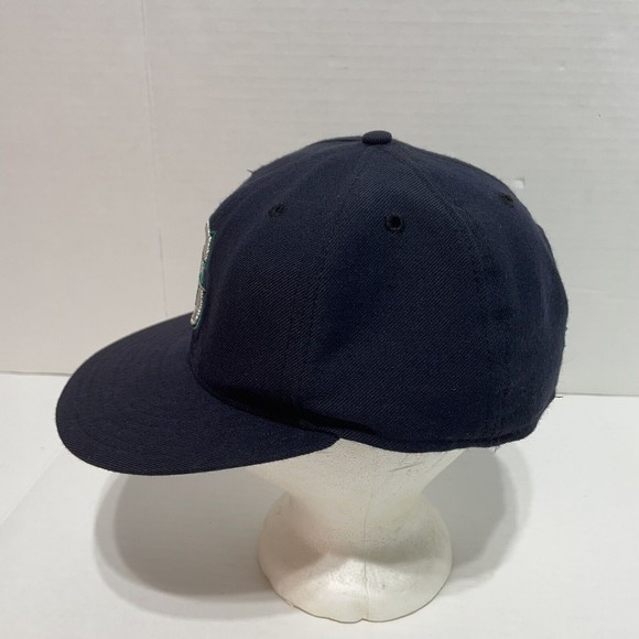 Vintage Seattle Mariners New Era Hat, Fitted 7 5/8, Dark Blue Cap, Logo, Maleko - Picture 3 of 11